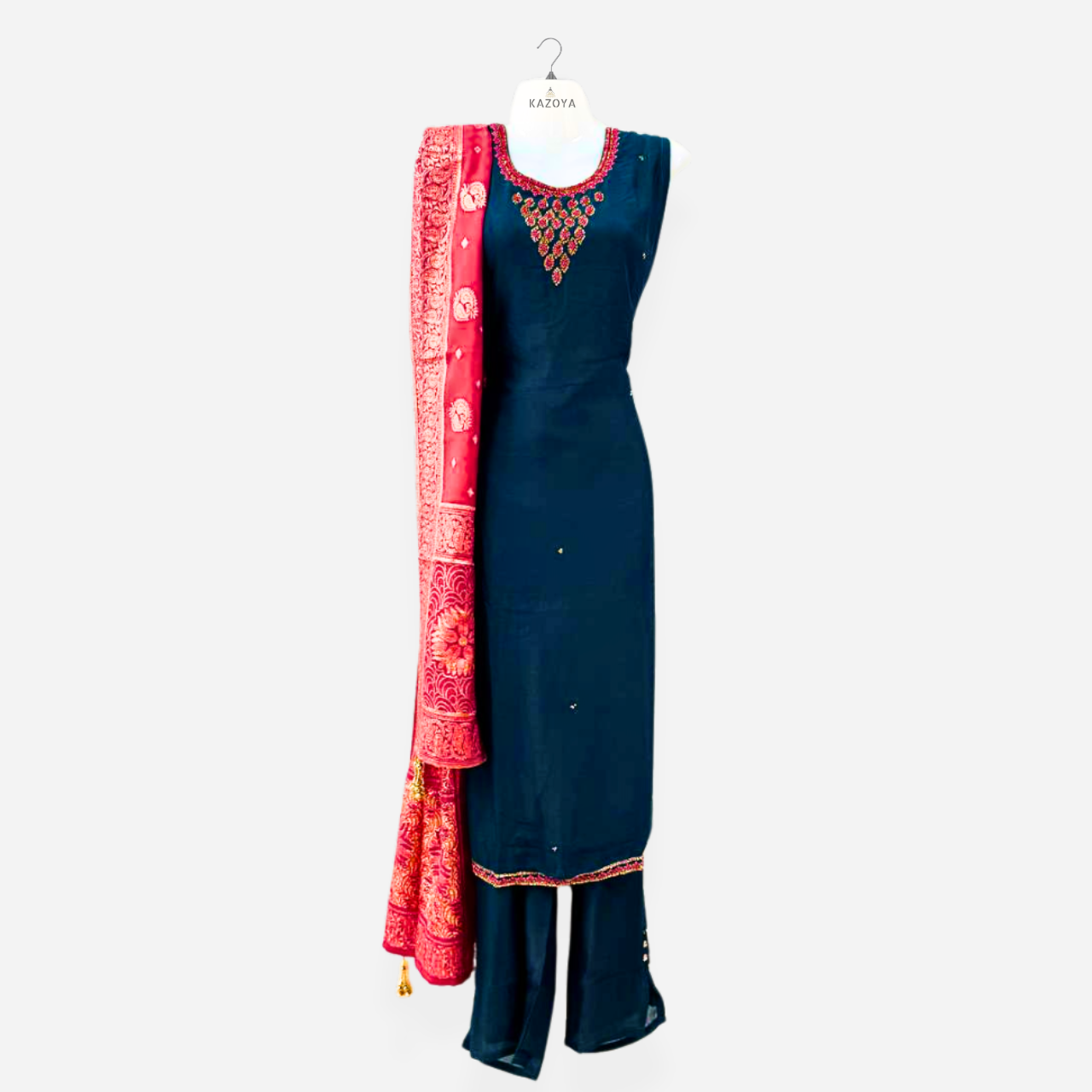 Regal Embroidered Sleeveless Punjabi Suit