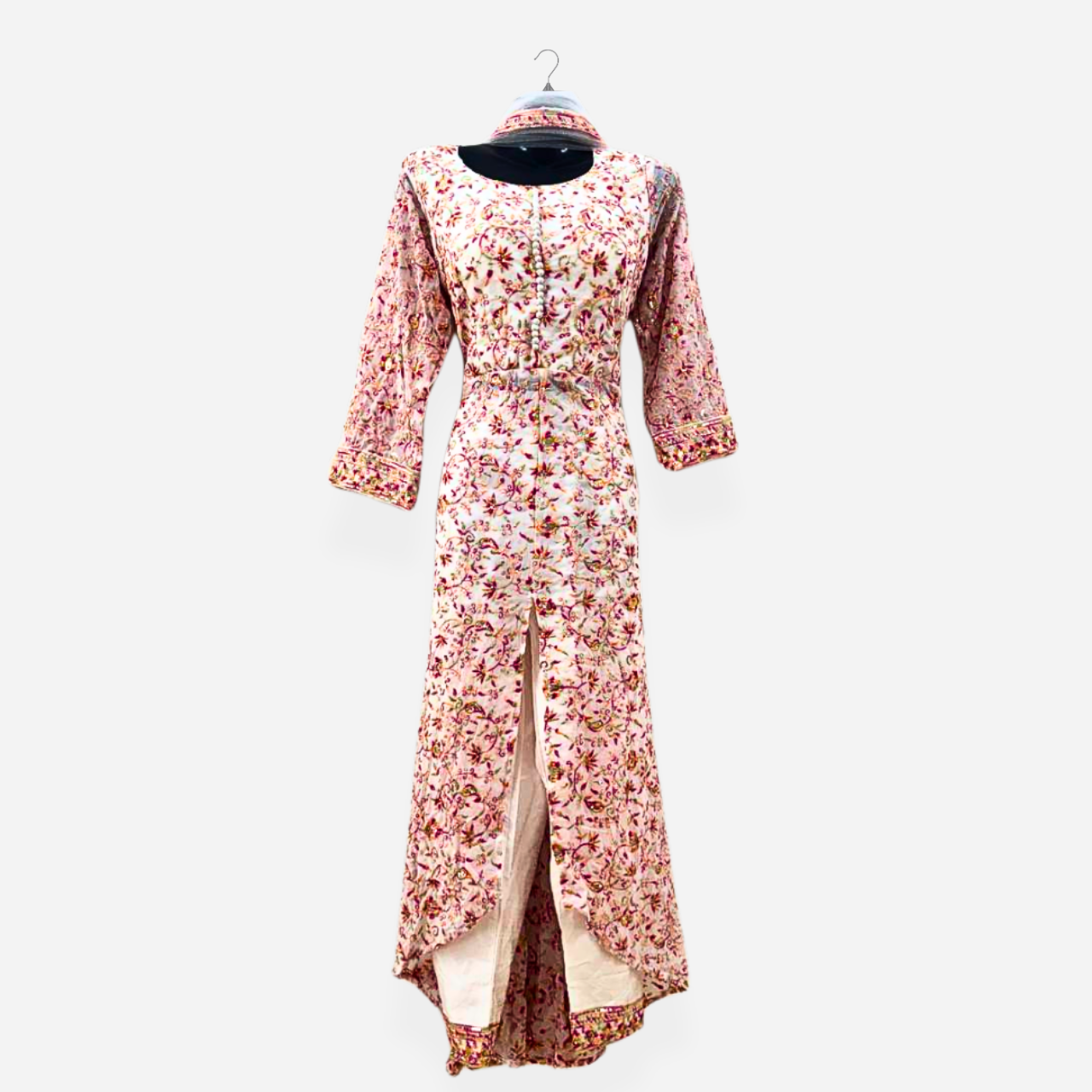 Floral Long Indo-Western Kurta with Front Slit - Designer Occasion Wear