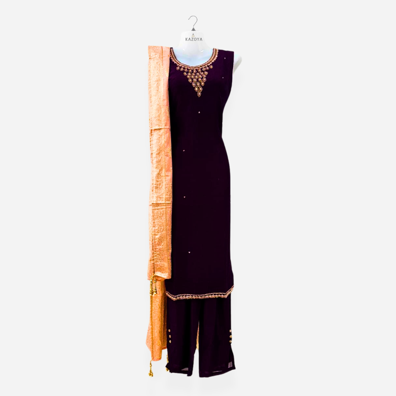 Regal Embroidered Sleeveless Punjabi Suit