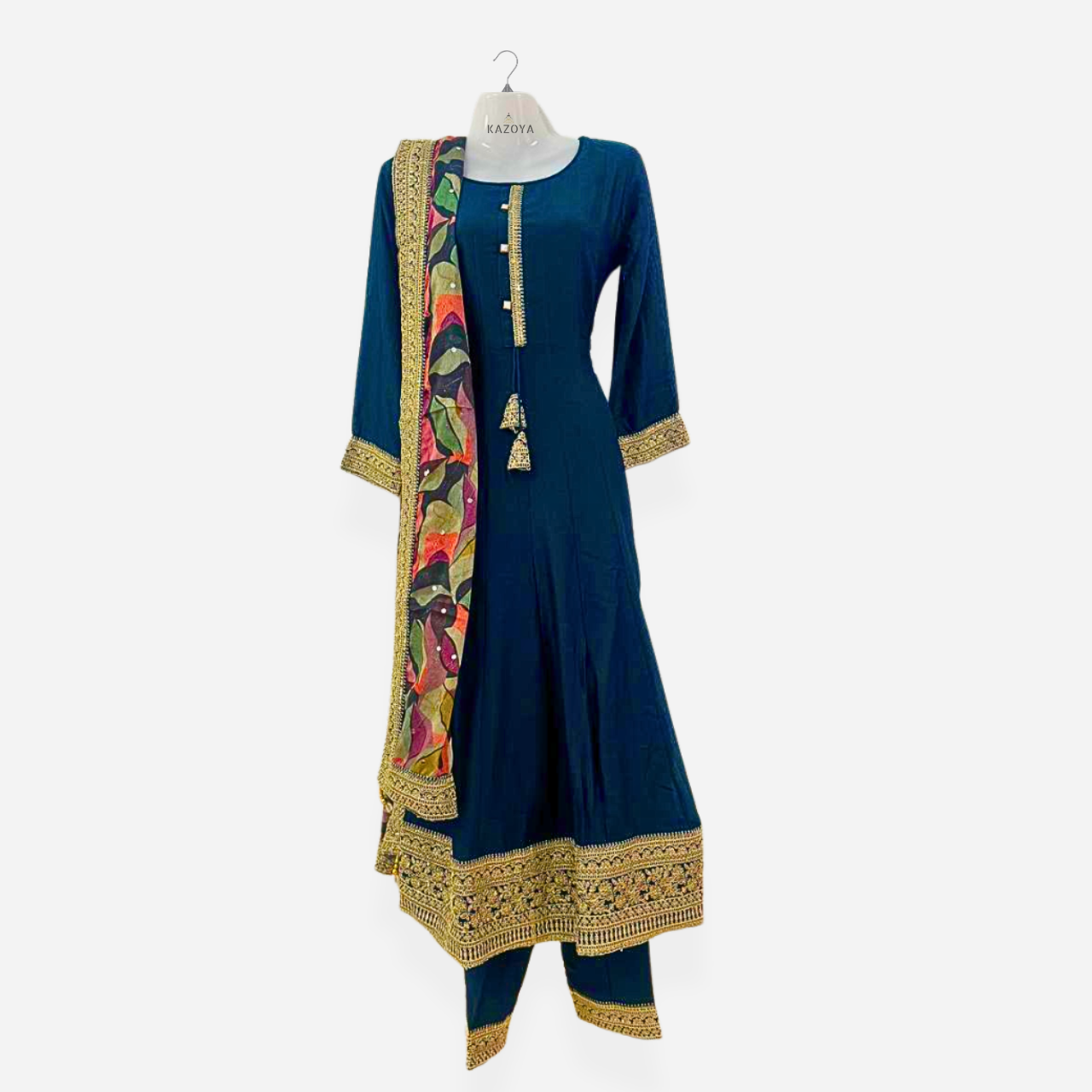 Regal Anarkali Punjabi Suit with Printed Designer Dupatta