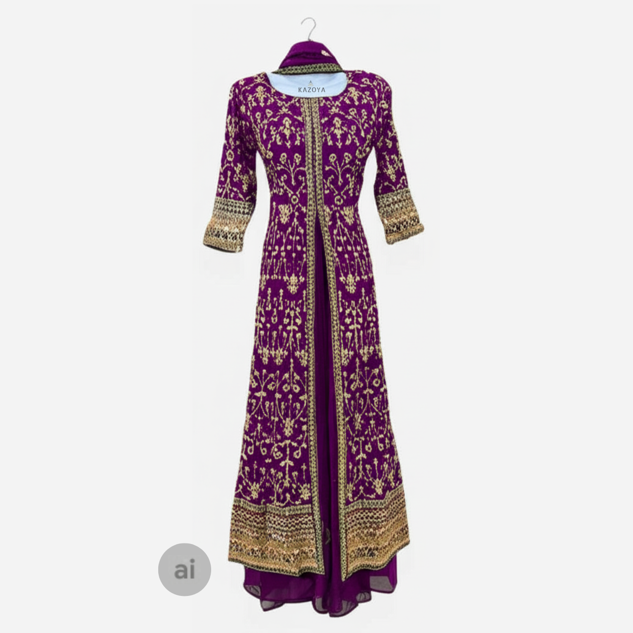 Luxury Black Indo-Western Plazo Suit with Gold Embroidery