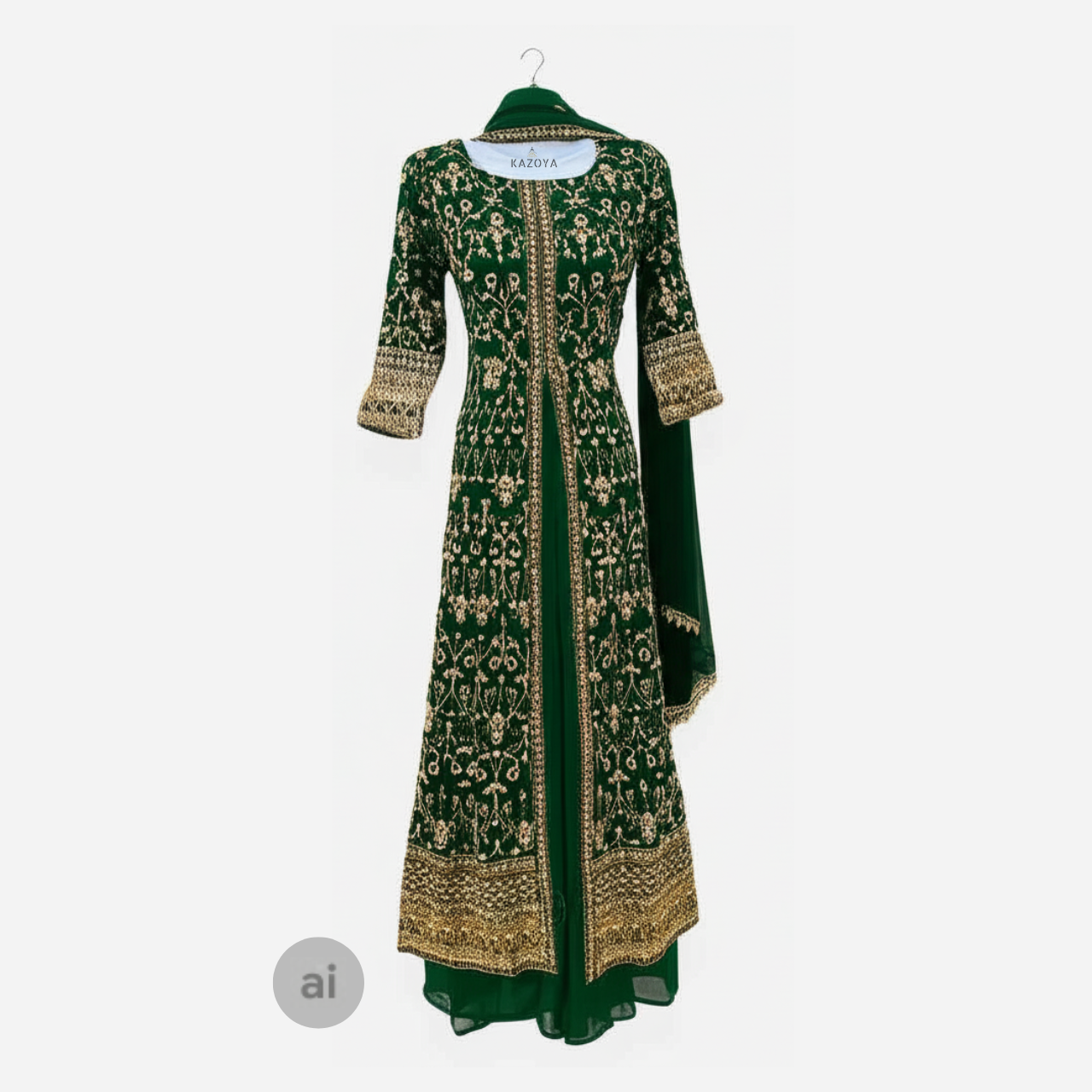 Luxury Black Indo-Western Plazo Suit with Gold Embroidery
