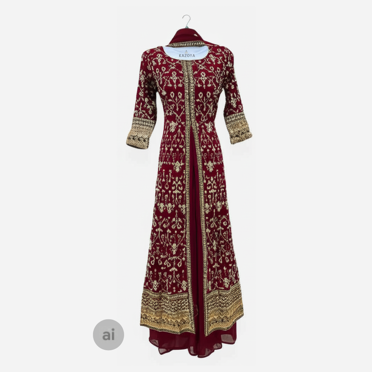 Luxury Black Indo-Western Plazo Suit with Gold Embroidery