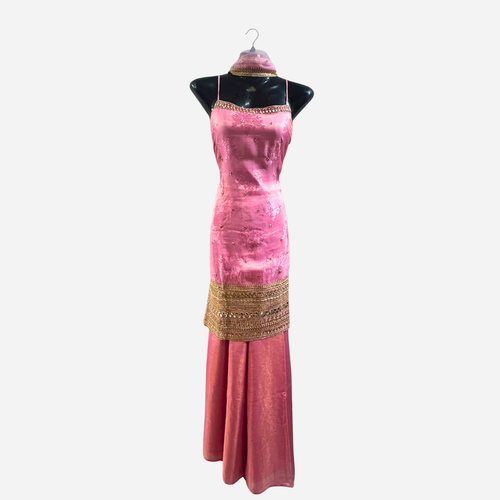 Brocade Spaghetti Sharara Suit