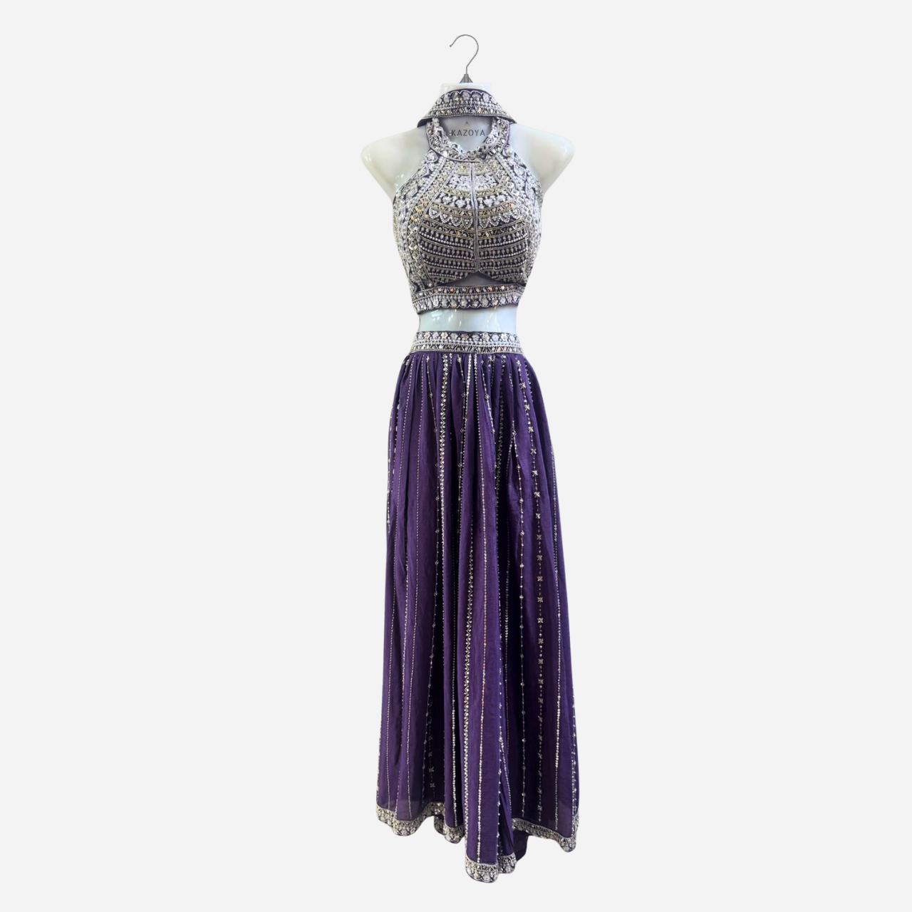Indo-Western Embroidered Blouse with Palazzo Pants